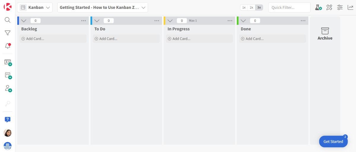 kanban zone screenshot