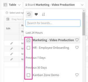 selecting multiple boards in multiple board zone