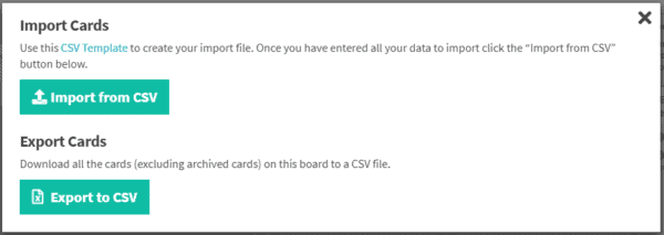 Kanban Zone - import export cards