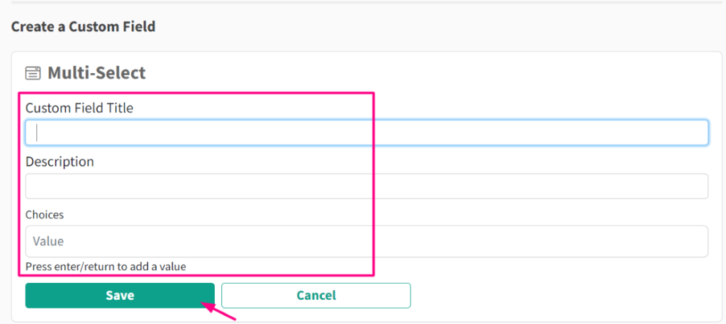 multi and single select custom field