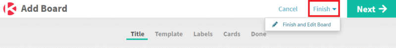 Kanban Zone - Add Board - Finish