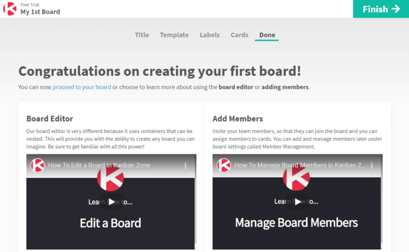 Kanban Zone - First Time User - Done