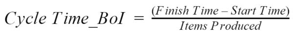cycle time calculation for batches of items