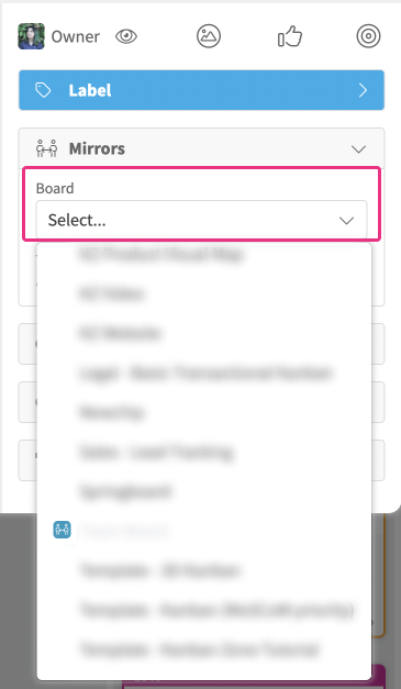 selecting a board for mirrored cards