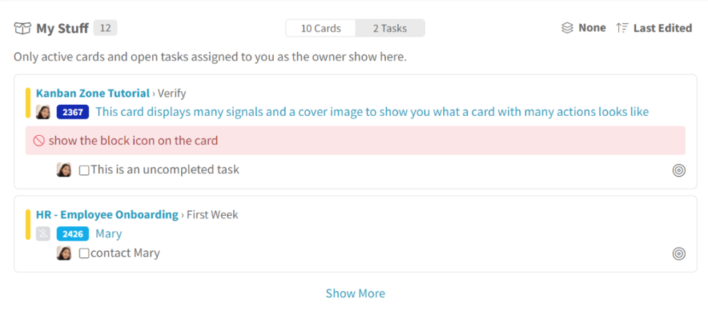 task view in my stuff