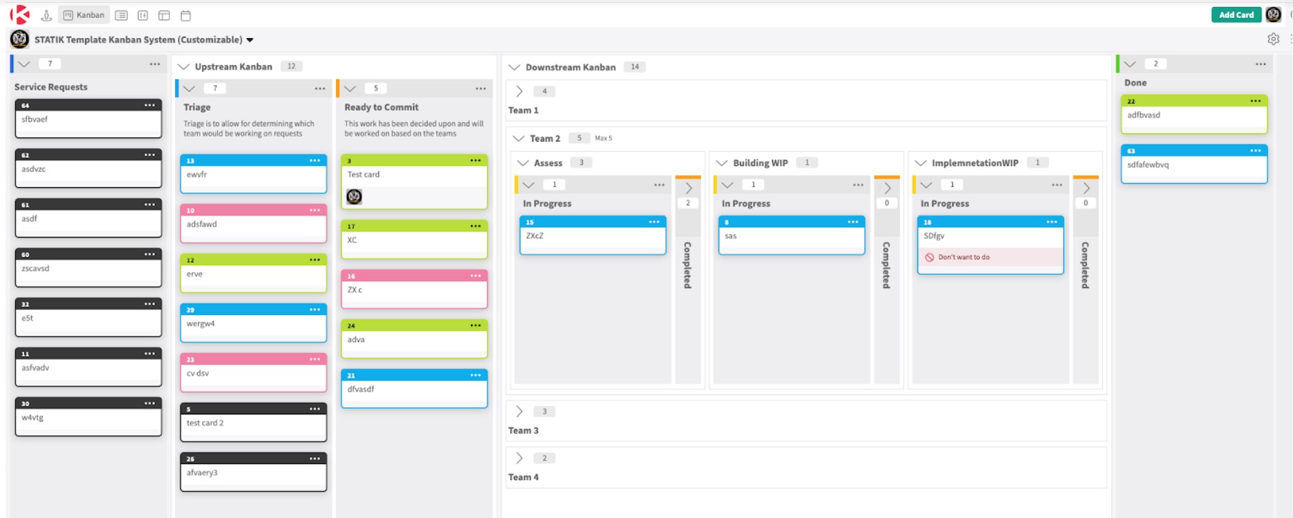 statik template kanban system