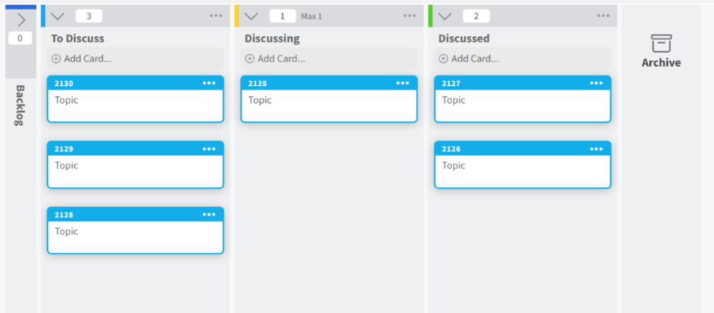 Lean Coffee Meeting Template at Kanban Zone