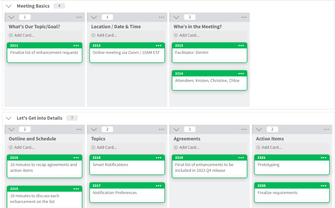 team meeting agenda board template