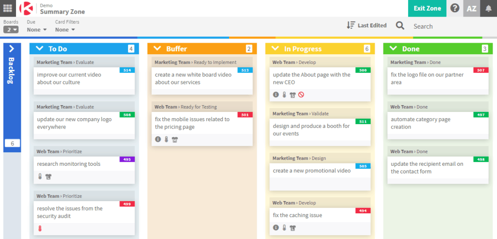 Kanban Zone - Multiple Boards in a Single View