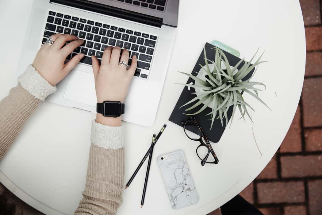 woman working on laptop