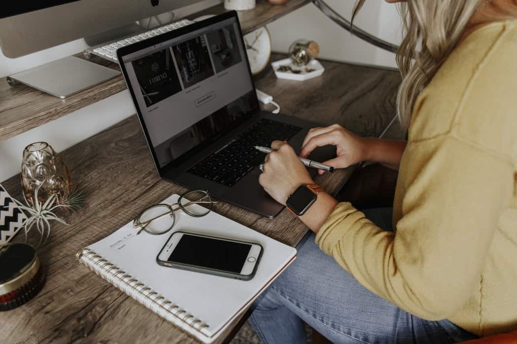 woman using a computer