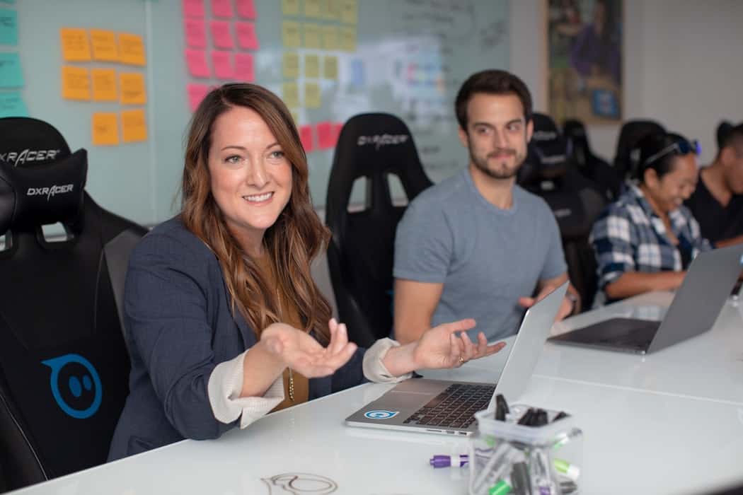 woman in office meeting