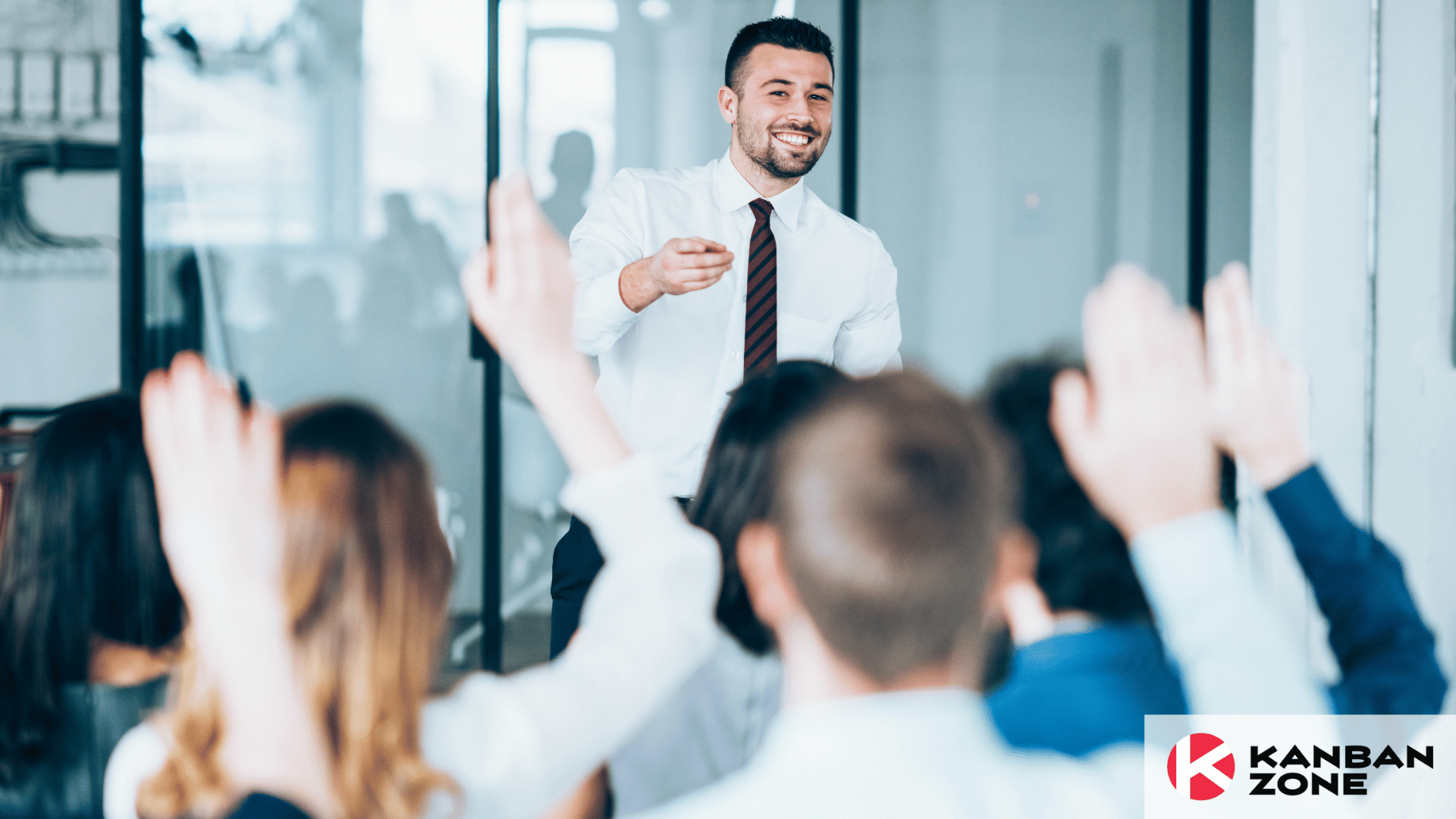 man leading a professional training class