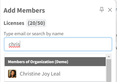 Add Members - Add existing members