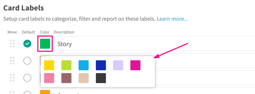 change label colors