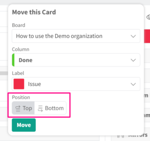 selecting position