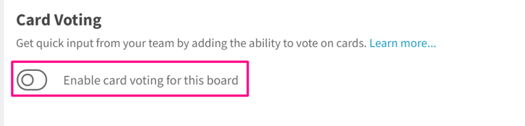 card voting toggle