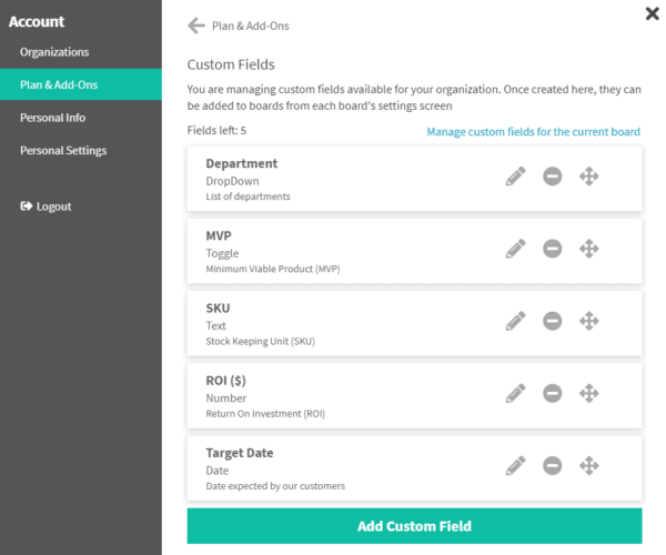 Examples of Custom Fields - Add-On - Kanban Zone