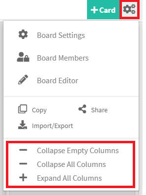 Kanban Zone - Feature - Collapse Expand Columns