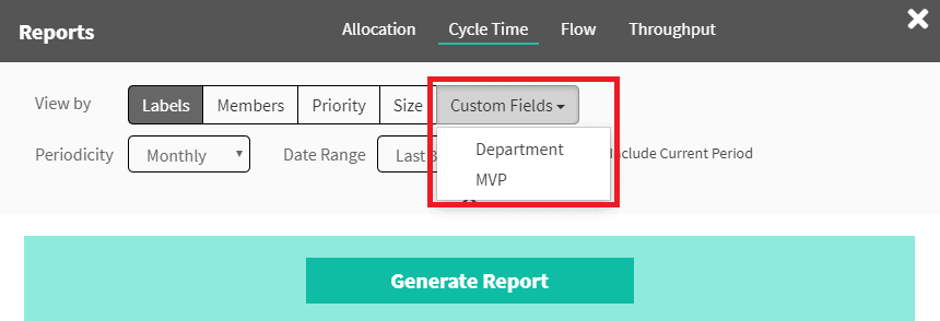 Kanban Zone - Custom Fields in Cycle Time Report
