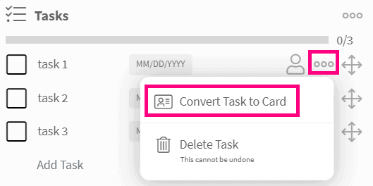 Convert task to Card