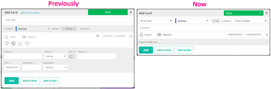 add card modal before-after