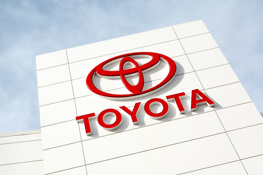 Toyota Emblem Outside a Car Dealership
