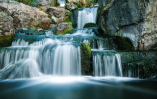 flowing waterfalls