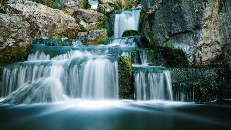 flowing waterfalls