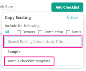 copy from existing checklists