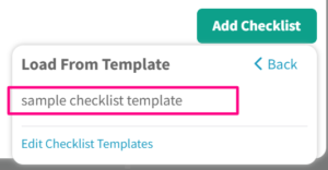 adding from checklist templates