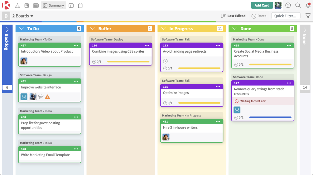 Kanban Zone - Multiple Boards in a Single View