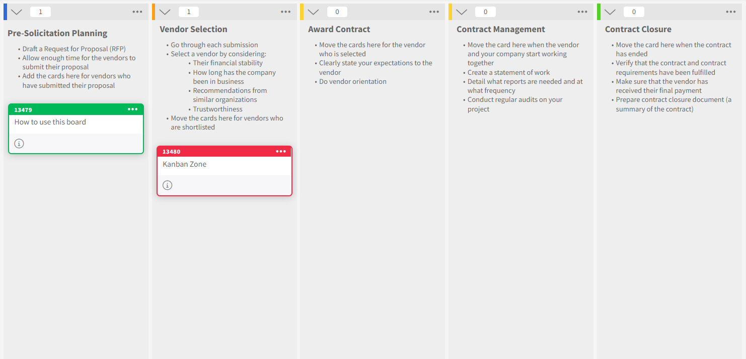 Vendor Selection template screenshot