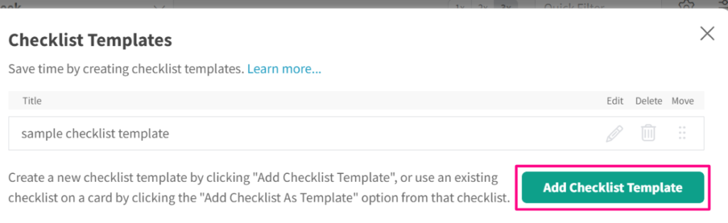 add checklist template