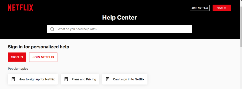 netflix customer service page