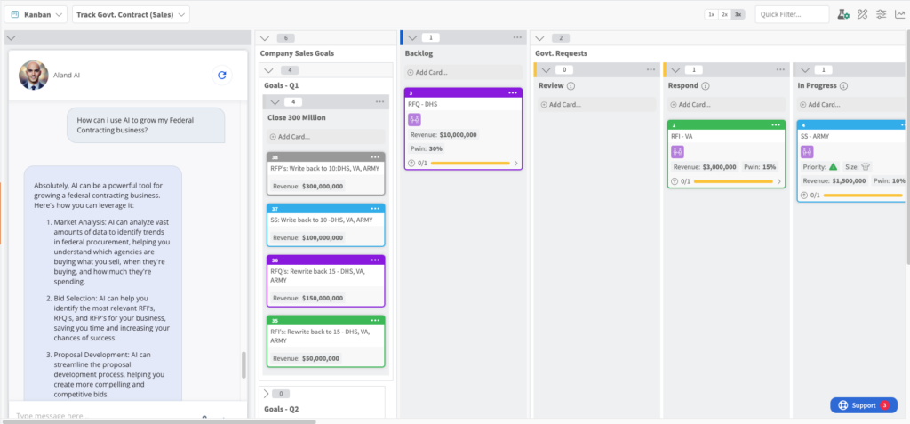 Aland AI in Kanban Zone 2